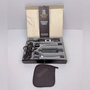 Vintage Vidal Sassoon Professional Curling Iron Brush Set Travel Kit VS125 3 n 1